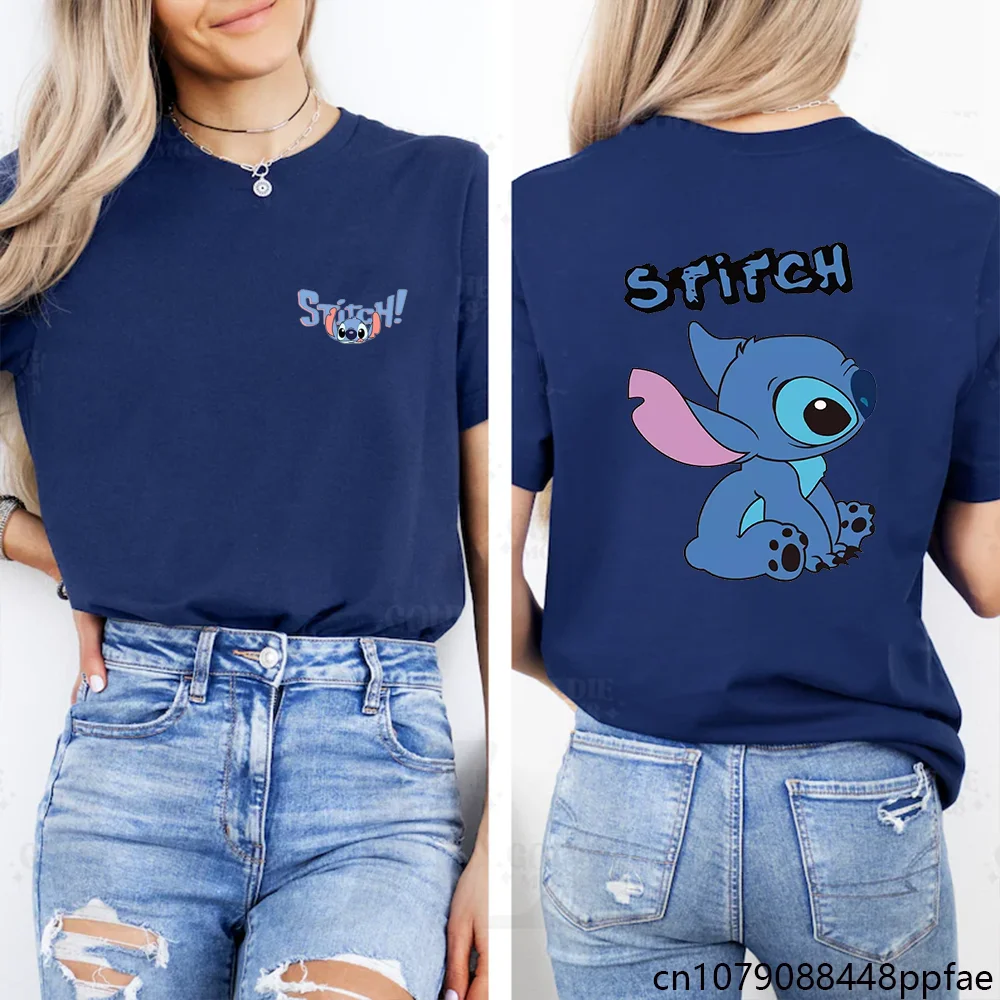 Camiseta con estampado de punto fresco para mujer, camisa informal de manga corta con cuello redondo y calle al aire libre Y2K