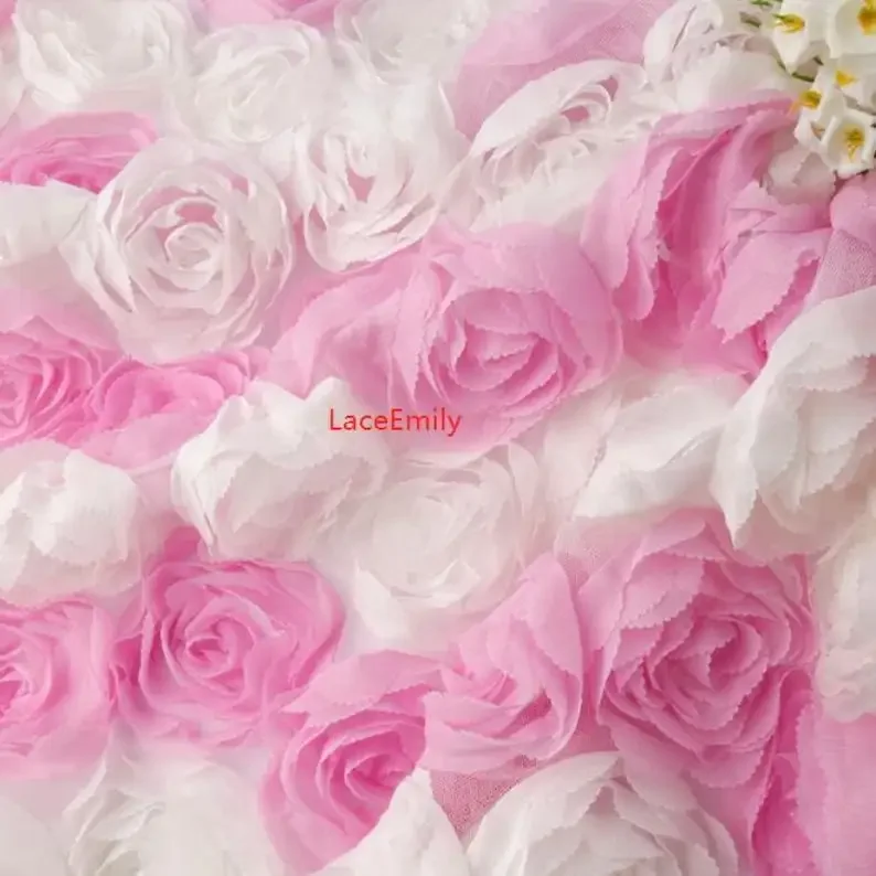 

3-цветная розовая, белая шифоновая роза с цветочной вышивкой, кружевная ткань, серая роза, тюль для девочек, платье-пачка, свадебное платье, свадебное платье