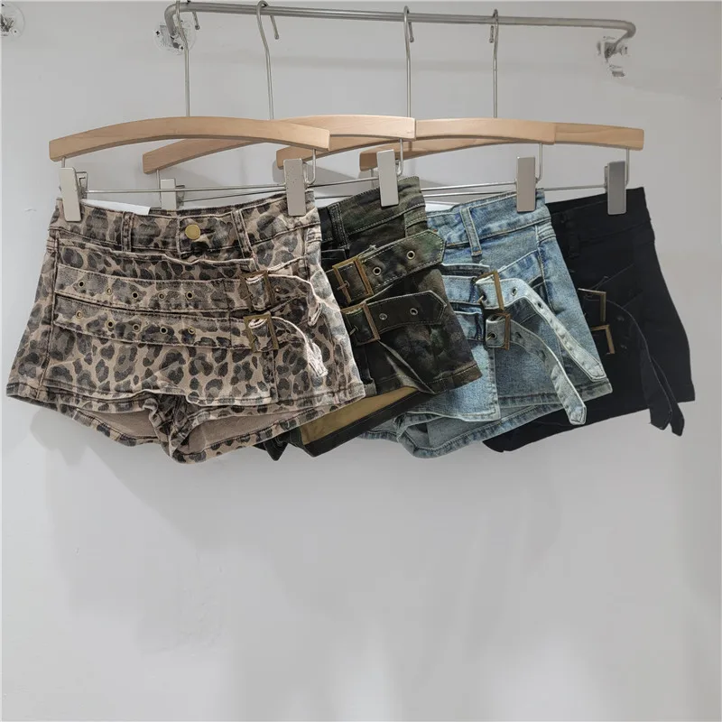 Denim Shorts Women Low Waist Vintage Streetwear Stretch Short Pants Sexy Denims Distressed Female Washed Jeans Summer 2026