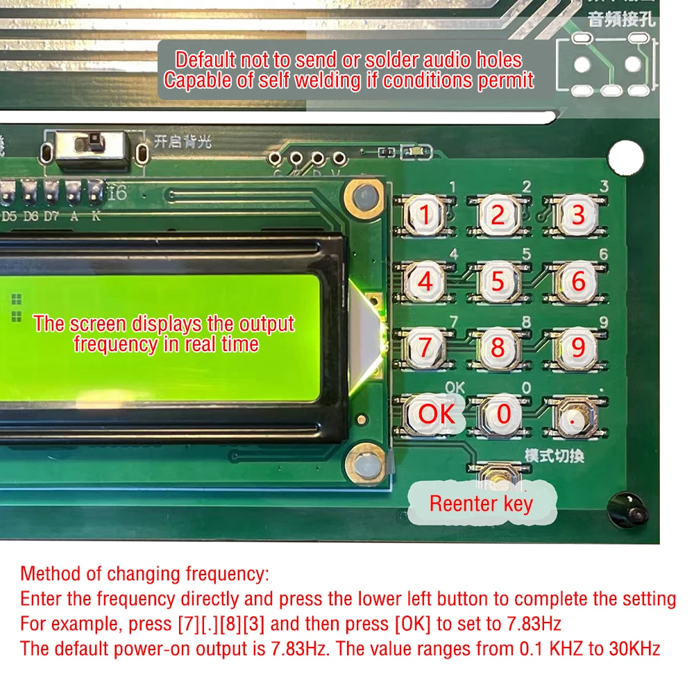 7.83HZ Schumann Resonance Adjustable 0.1HZ~30KHZ Ultra-low Frequency Pulse Wave Generator Sine Signal Generator USB powered