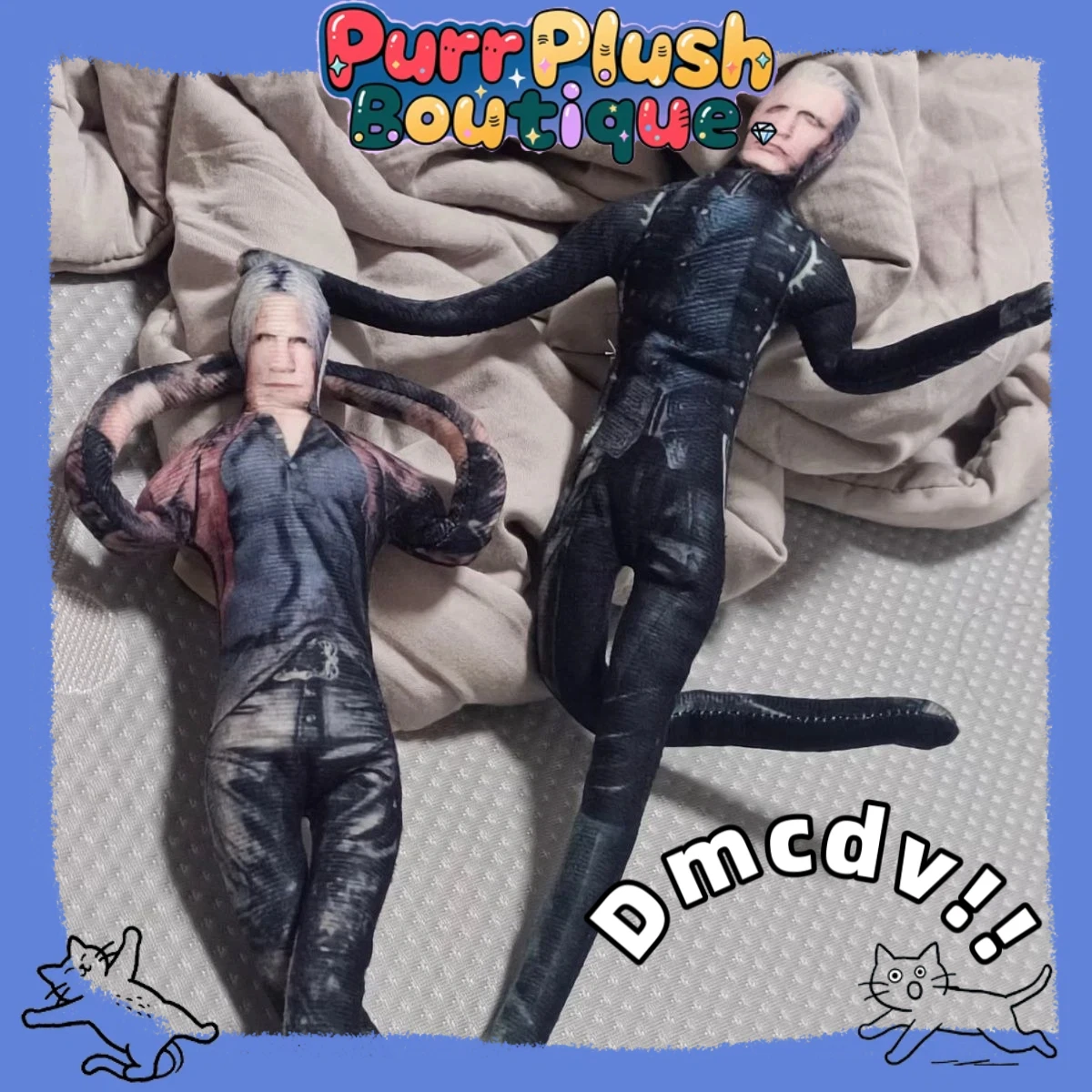 28CM Wire Doll Anime BL Role Dante Vergil Cosplay Cartoon Abstract Doll with Swingable Whole-body Wire Skeleton Keychain Gifts