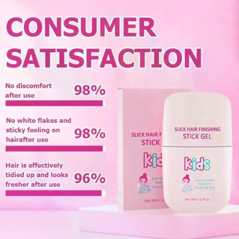 1Pcs 80g Kids Hair Finishing Stick Gel Anti Flyaway Smooth Broken Hair Shaping Stick For Girls Ballet Daily Hairstyle Care