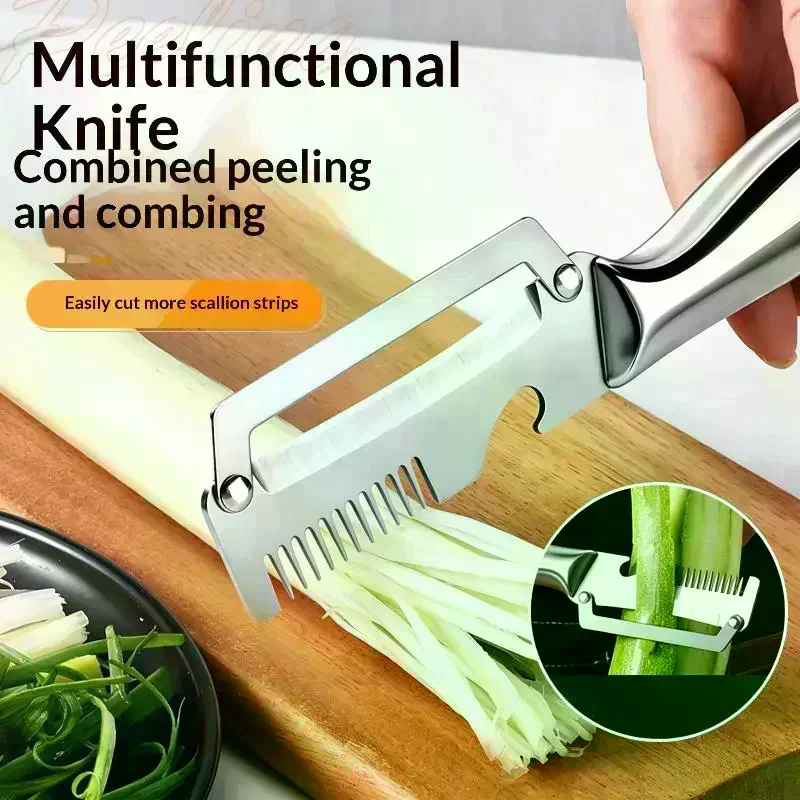 3-in-1 Stainless Steel Peeler Vegetable & Fruit Slicer Shredder Versatile Kitchen Tool For Peeling Shredding Multifunctional