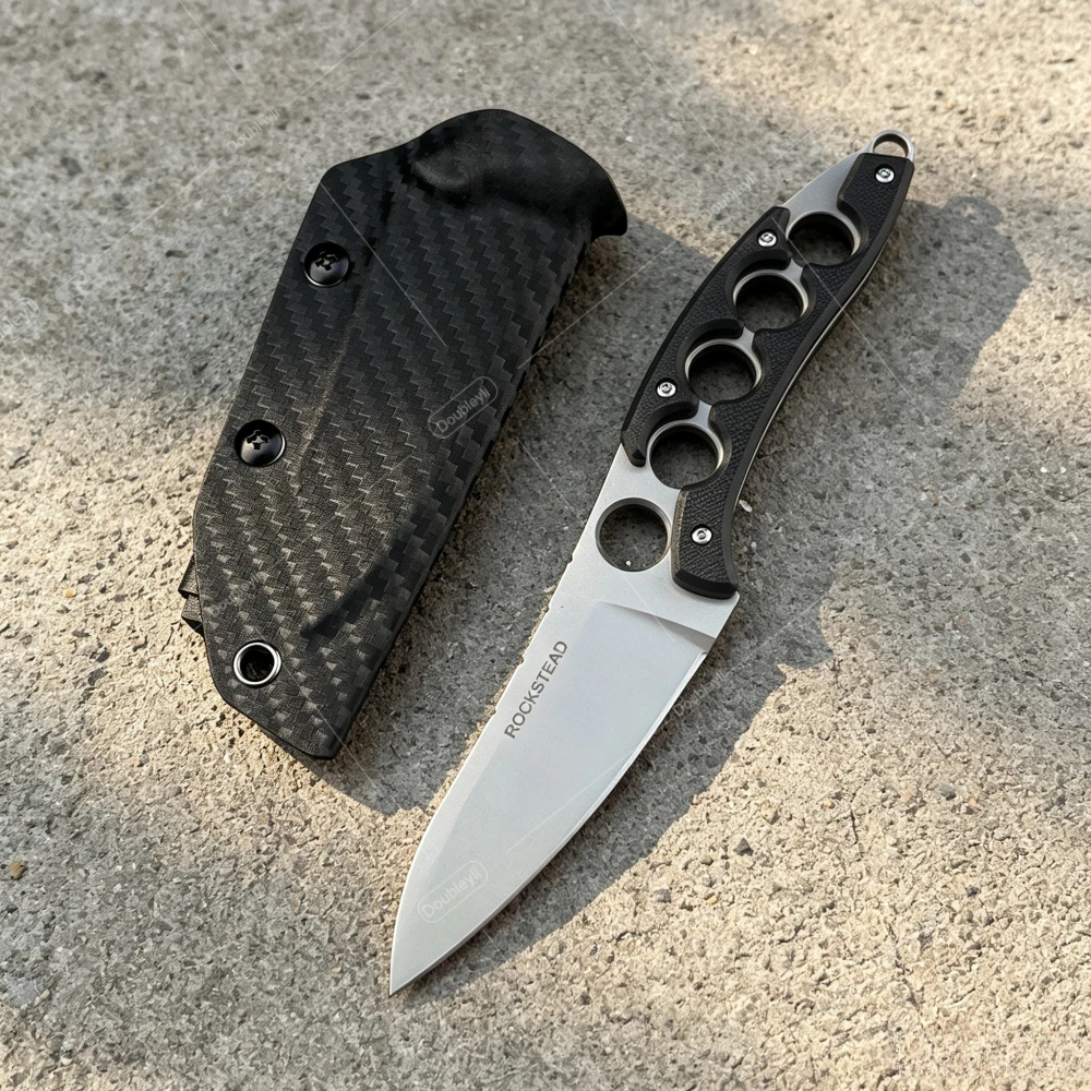 Multi-purpose Black G10 Handle High Quality Steel Rockstead Straight Knife Wilderness Adventure Tool Hiking Camping Outdoor Tool
