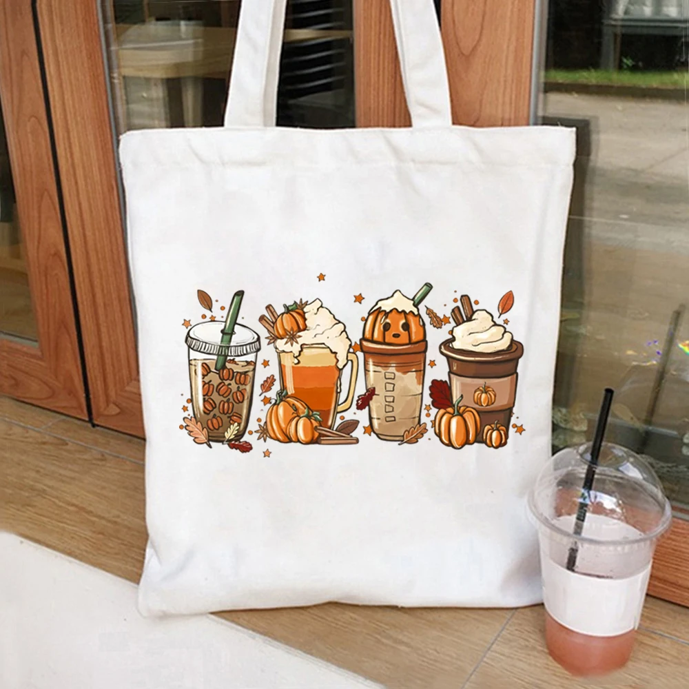 

Осенняя женская сумка-тоут кофейного цвета, милая Осенняя Холщовая Сумка, женские сумки для покупок, дорожные сумки-тоут кофейного цвета для влюбленных