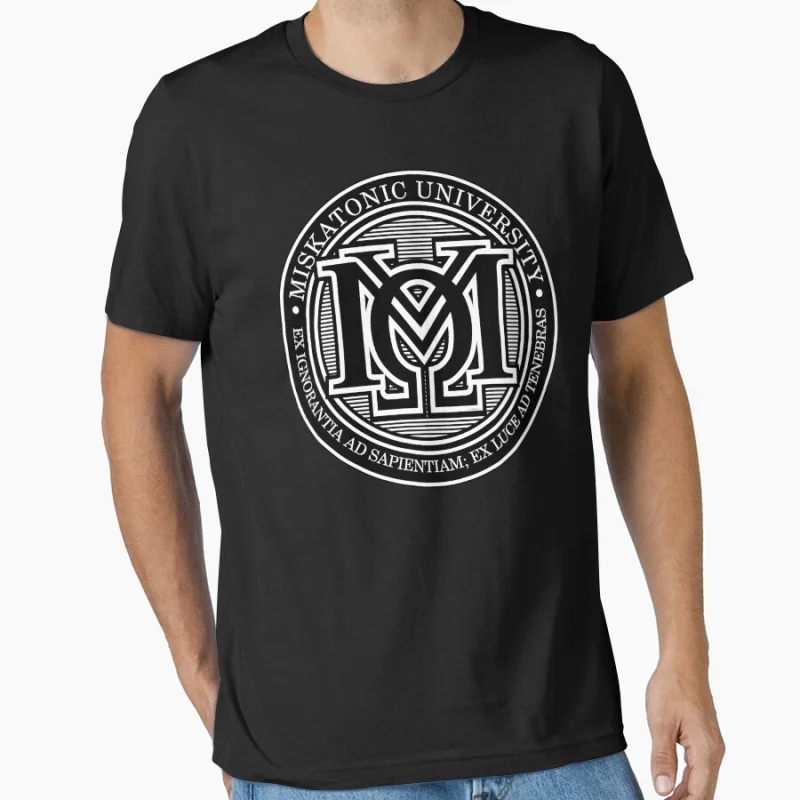 

MISKATONIC UNIVERSITY CREST ART 1128 Scary Halloween Gift T shirt Large size Tops Horror Cthulhu Scifi Print clothes
