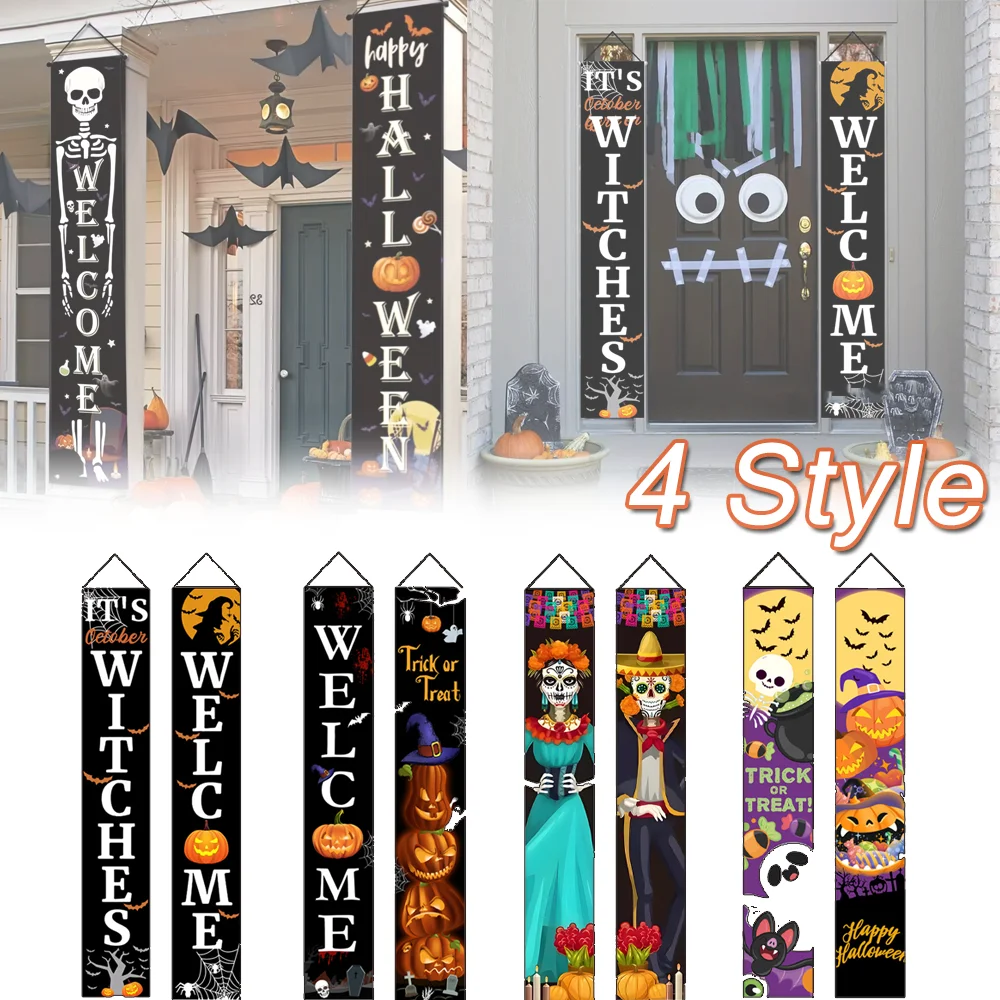 New Halloween Couplets Indoor Home Decor Party Flags Halloween Party Decoration Flags Ghost Horror Halloween