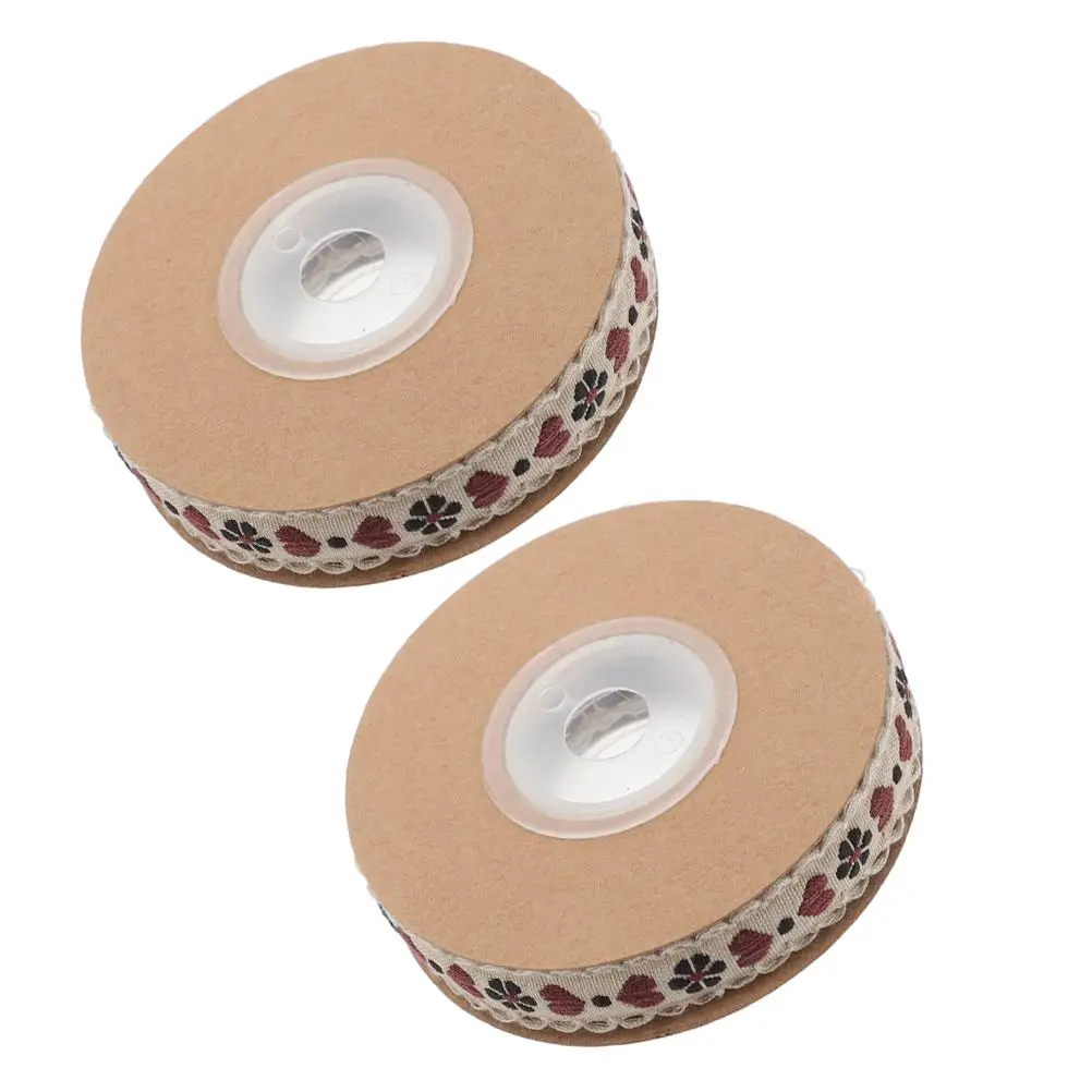 

Retro Decorative Materials 2 Rolls Craft Ribbon Handmade Accessories Flower Trim Sewing Polyester DIY Projects