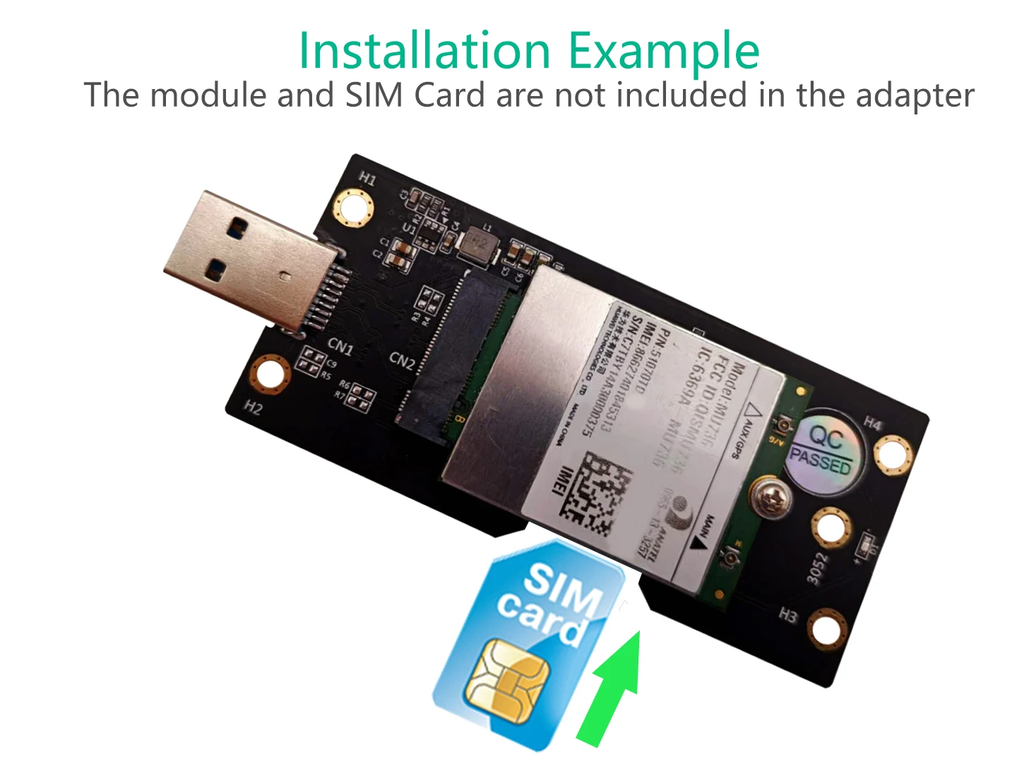 NGFF(M.2) Key B card  to USB 3.0 Adapter with SIM 8pin card Slot for 3G/4G/5G Module  Support SIM 8pin card connector