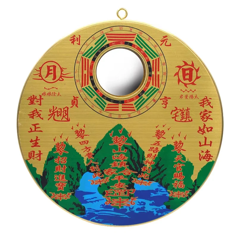 Circular Doorway Wall Hang Screen FengShui ShanHai Home-guarding 8 Diagrams Copper Bagua Convex Mirror A Thriving Business