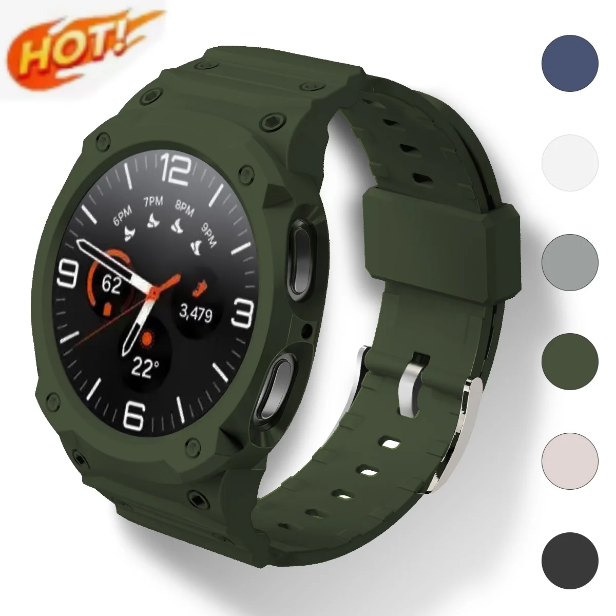 TPU-integrierte Armbandhülle für Samsung Galaxy Watch 8 40 mm 44 mm Armband, All-in-One-TPU-Schutzhülle