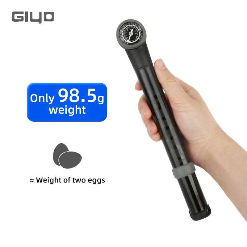 GIYO Portable Bicycle Pump with Gauge Holder Aluminum High Pressure Bike Tire Air Inflator Schrader Presta Valve Mini Hand Pump