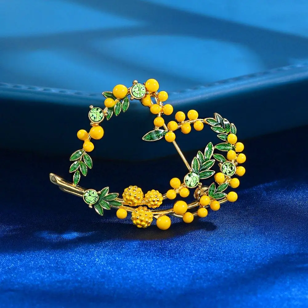 Красивые 2-цветные броши в форме сердца с фруктами, эмалированная брошь в виде растений во французском стиле, ретро-подарки, офисная брошь, аксессуары для костюма