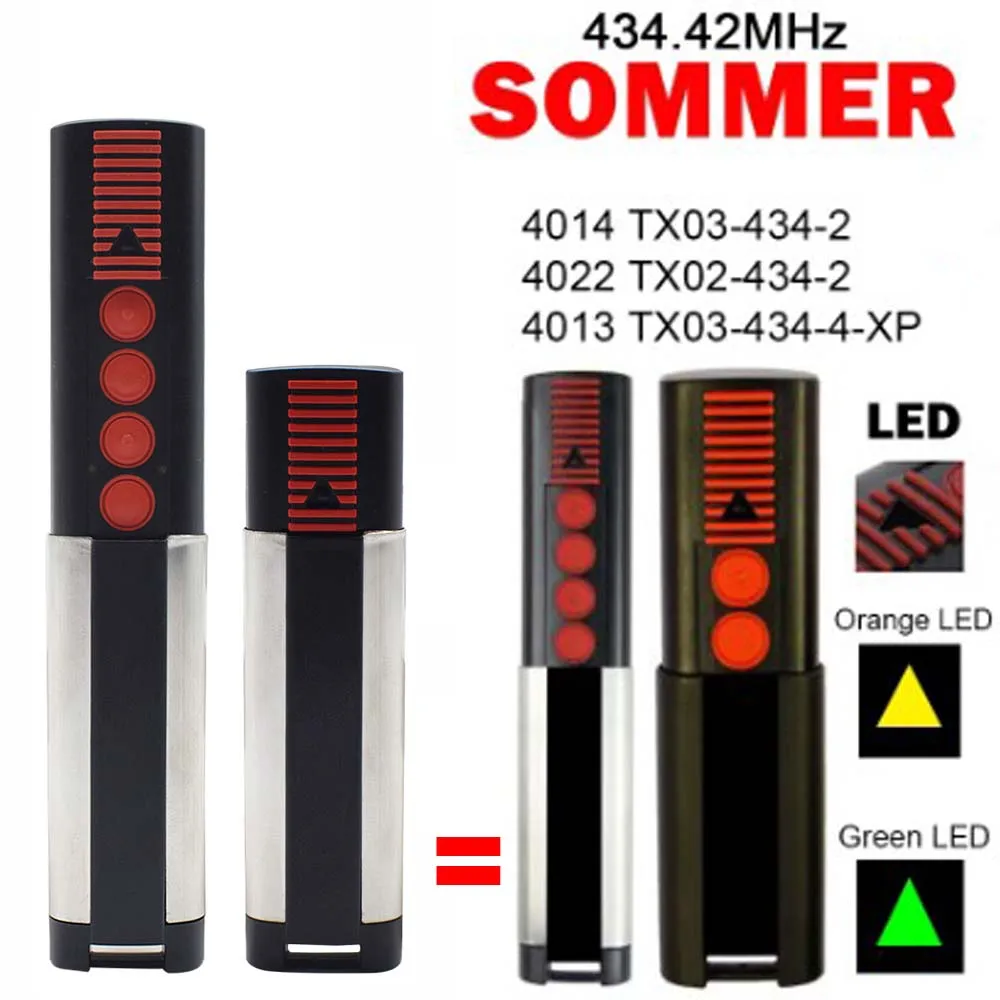 SOMMER-mando a distancia para puerta de garaje, 434 mhz, TX03, TX02, 434, 4, 2 XP, 434 mhz, 4014, 4013, 4022, 434,42 mhz