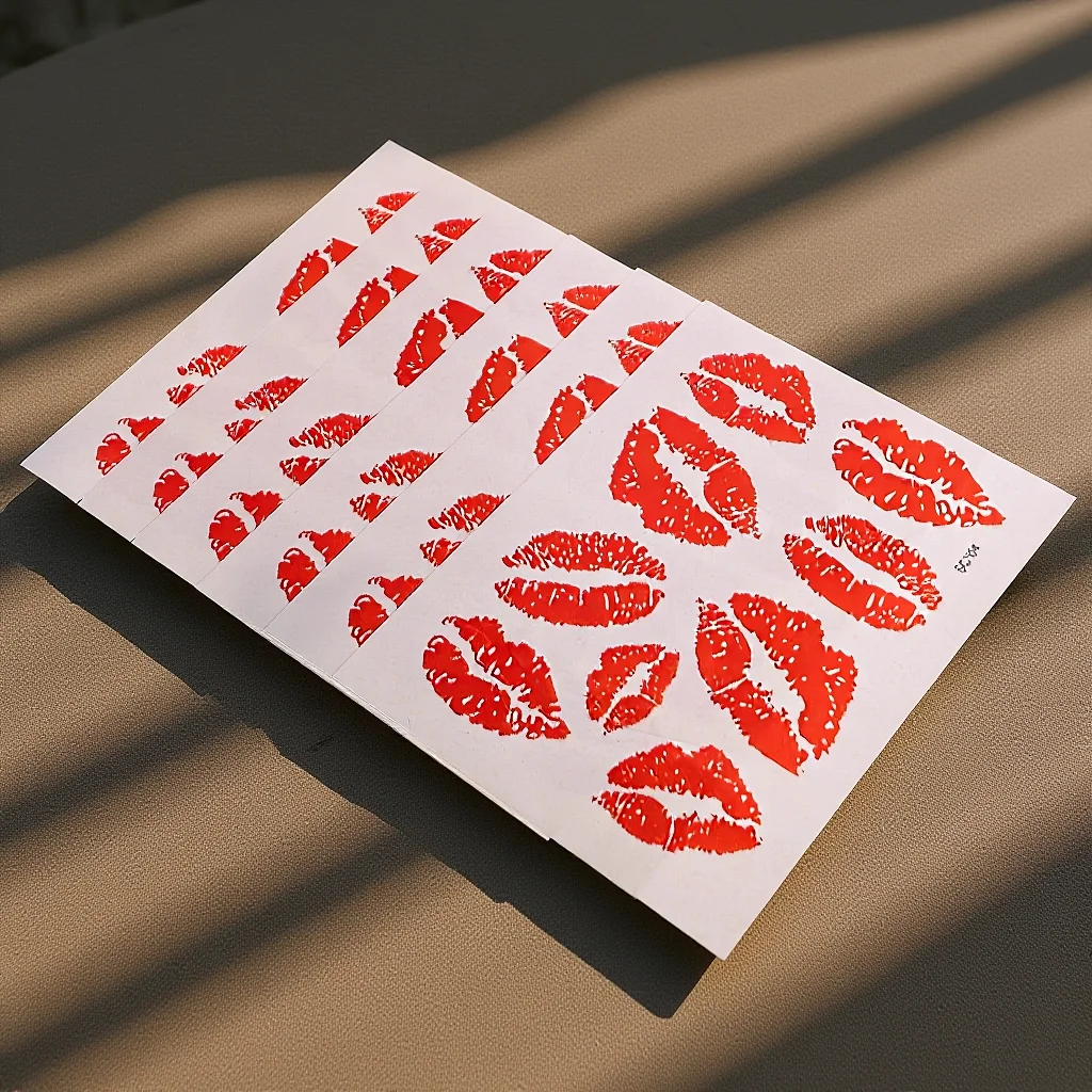 

6Pcs Small Lips Pattern Temporary Waterproof Stickers Body Decorations Tattoos Safe Non-Toxic Long-Lasting Stickers