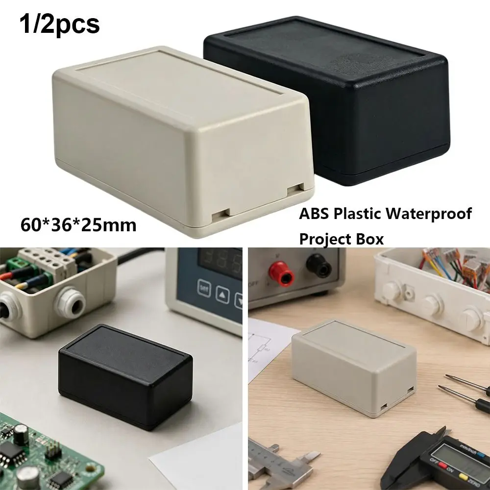 1/2pcs 60*36*25mm Project Box ABS Plastic Black/White Enclosure Housing Instrument Case Small Waterproof Dustproof