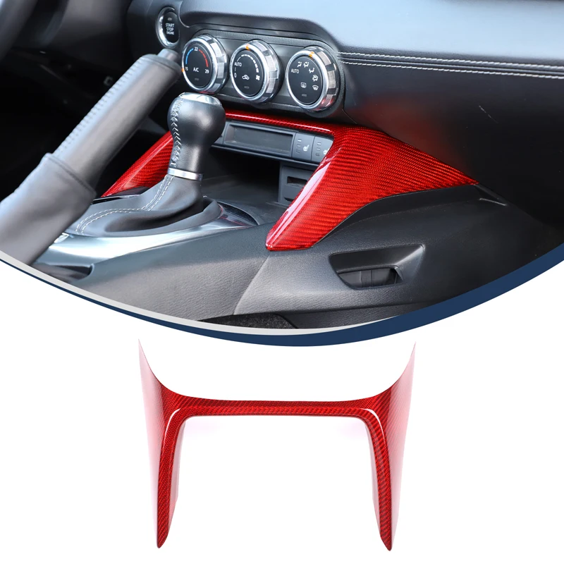 

For 16-25+ Mazda MX-5/Fiat 124/Abbas 124 Car Center Console Front Decorative Frame Genuine Carbon Fiber Car Accessories
