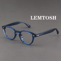 Johnny Depp Eyeglasses Man Lemtosh Optical Glasses Frames Women Luxury Brand Vintage Acetate Round Myopic Eyewear Frame