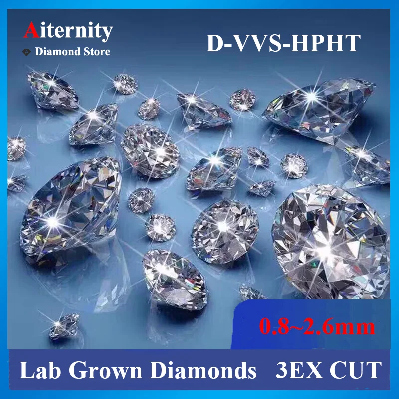 سوبر وايت مختبر نمت الماس فضفاض بدون شهادة IGI HPHT CVD DEFG VVS-SI تمرير اختبار الماس لمجوهرات الزفاف