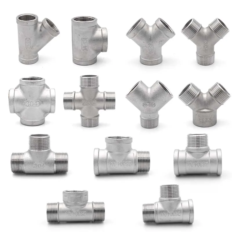 

1/4 "1/2" 3/4 "1"1-1/2" 2 "304 Stainless Steel Male Female pipe fittings Four-way/three-way type/BSPT Pipe Connector