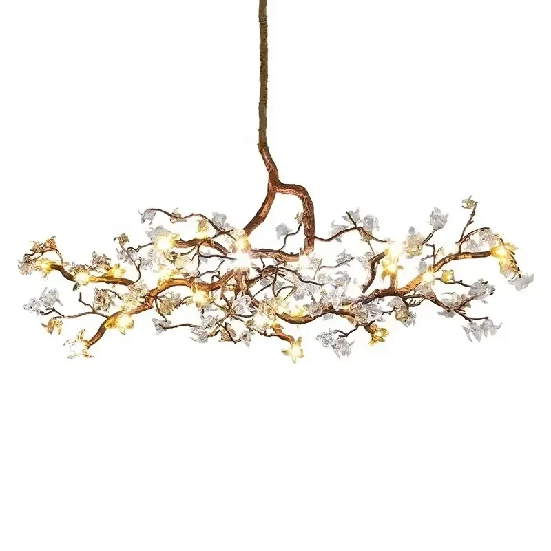 Murano Glass Flower Chandelier Brass Hanging Light Fixture for Dining Room Kitchen Luxury Designer Ceiling Lamp Decor