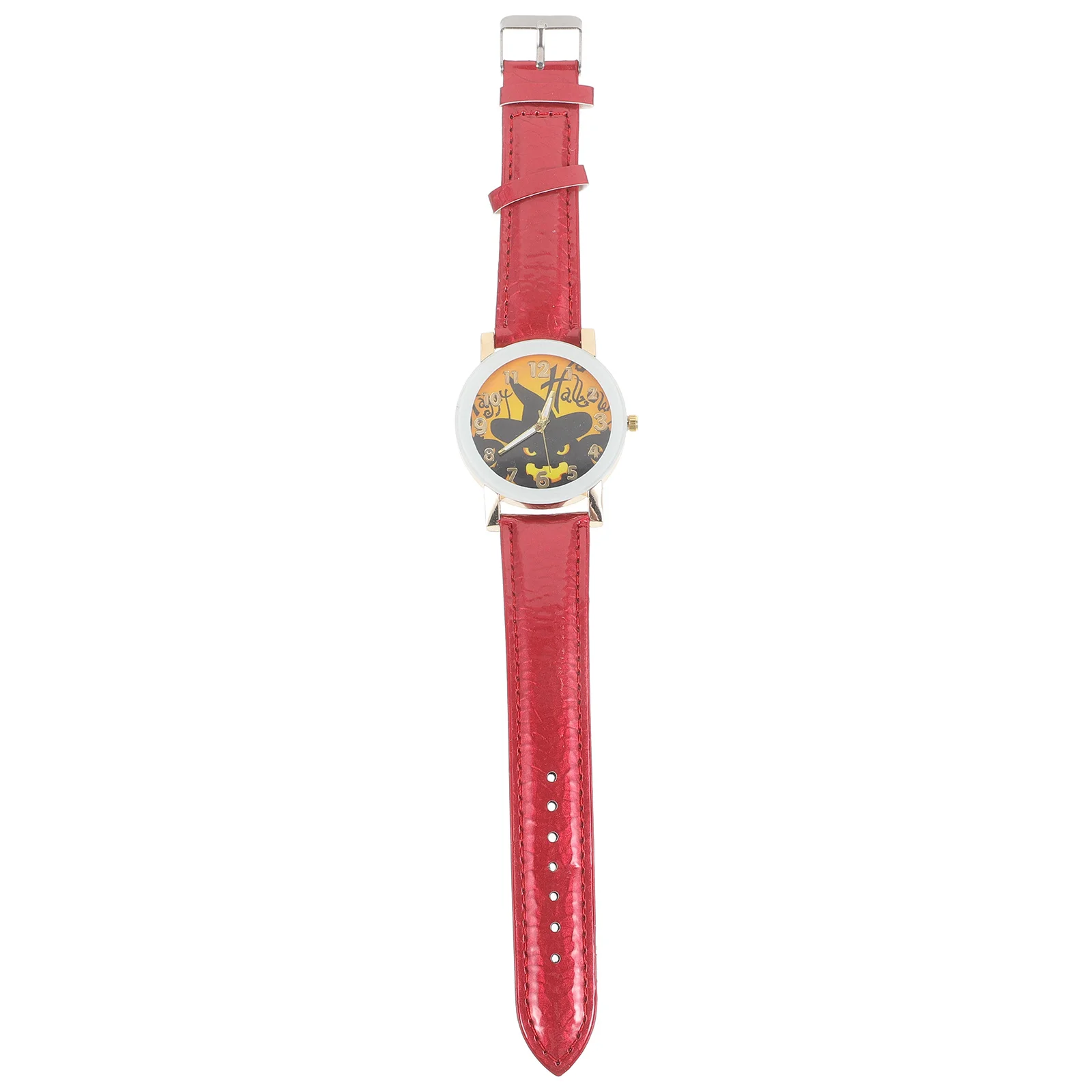 

Strap Quartz Watch Red Halloween Edition Round Face Timepiece for Men Women Adjustable Band Silent Sweep Movement