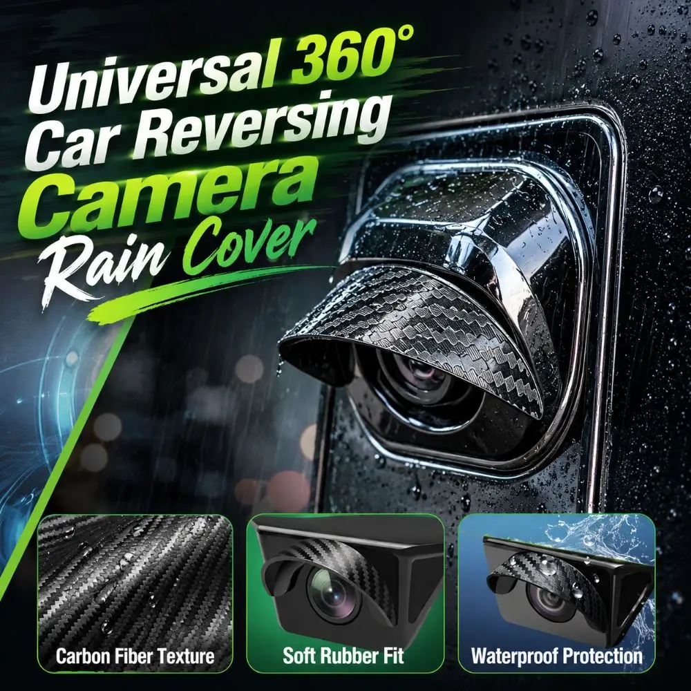 360° Car Reversing Camera Rain Cover Waterproof Silicone Car Camera Rain Shield Universal Self-adhesive Car Dashcam Rain Guard