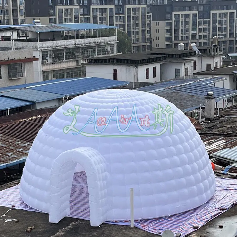 Popular Inflatable Dome Tent White Huge 8m Diameter Igloo House Can Add LED Lights For Children or Adult Party and Exhibition