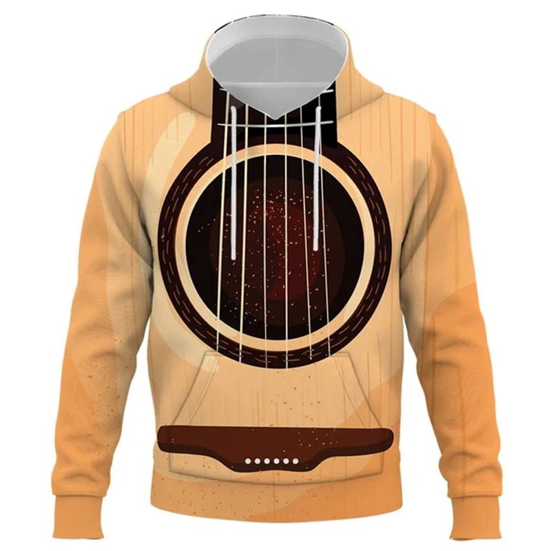 Fashion Guitar Graphic 3D Printed Hoodie Men Women Casual Fashion Music Buffs Personalized Pullover Party Cosplay Kid Streetwear