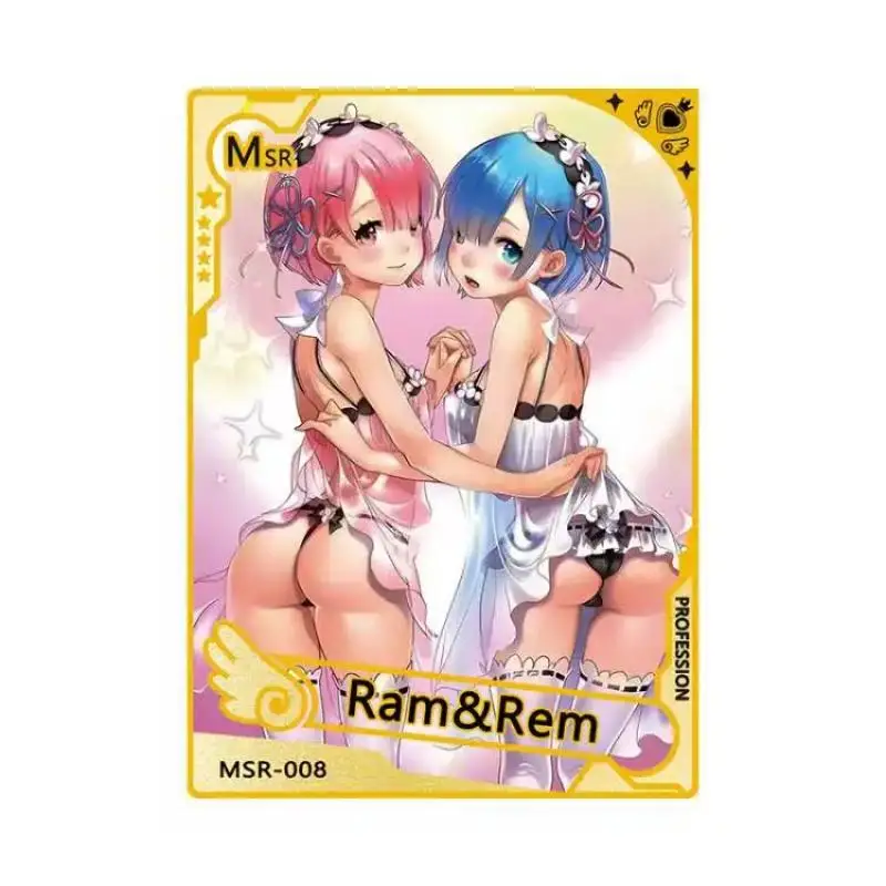 Anime Re:life In A Different World From Zero Metal Card Anime Characters Rem Ram Kanroji Mitsuri Kochou Shinobu Collection Card