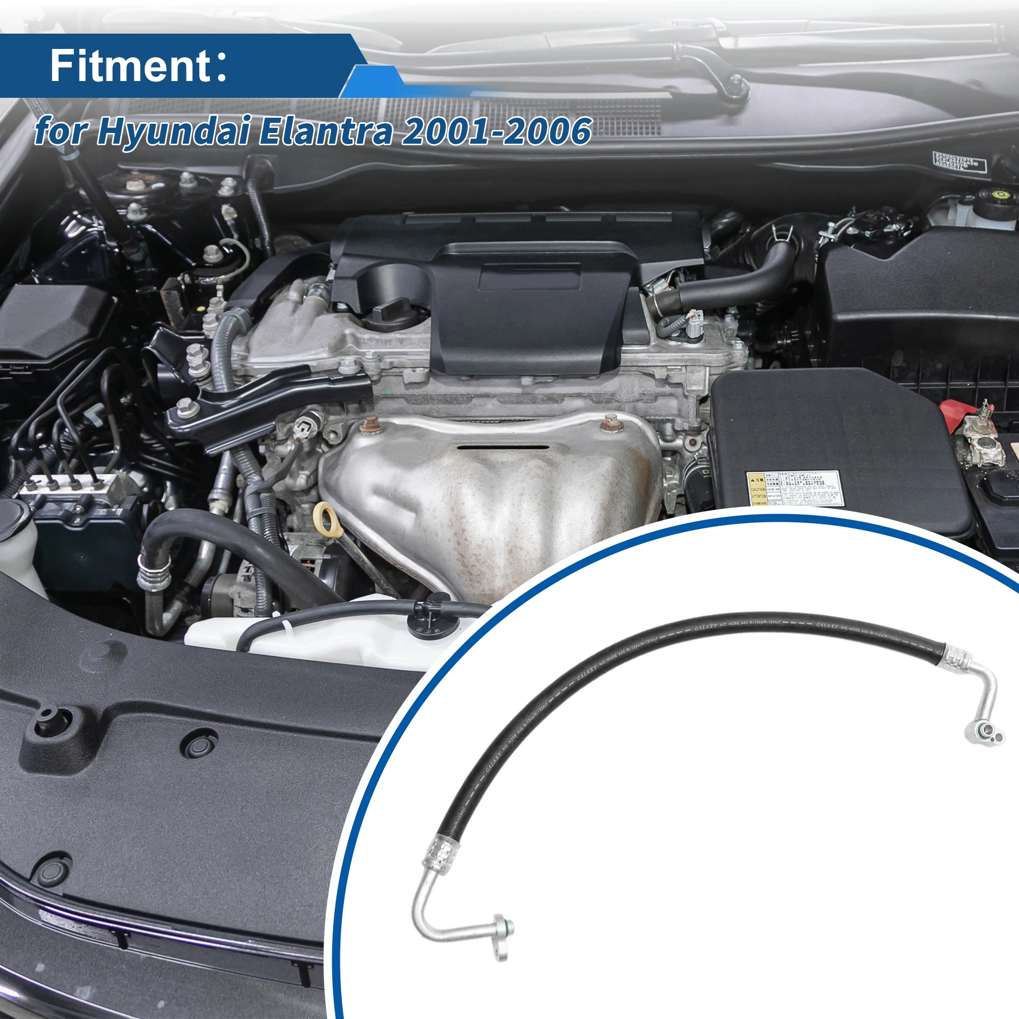 

UXCELL A/C Refrigerant Liquid Hose for Hyundai Elantra 2001-2006 Pressure Hose Air Conditioning Pipe Line No.977632D100 Rubber I