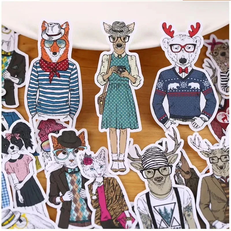 22pcs Creative Kawaii Self-made Retro Hand Painted Clothes Skirt Daily Stickers/ Beautiful Stickers /Decorative Sticker /DIY C