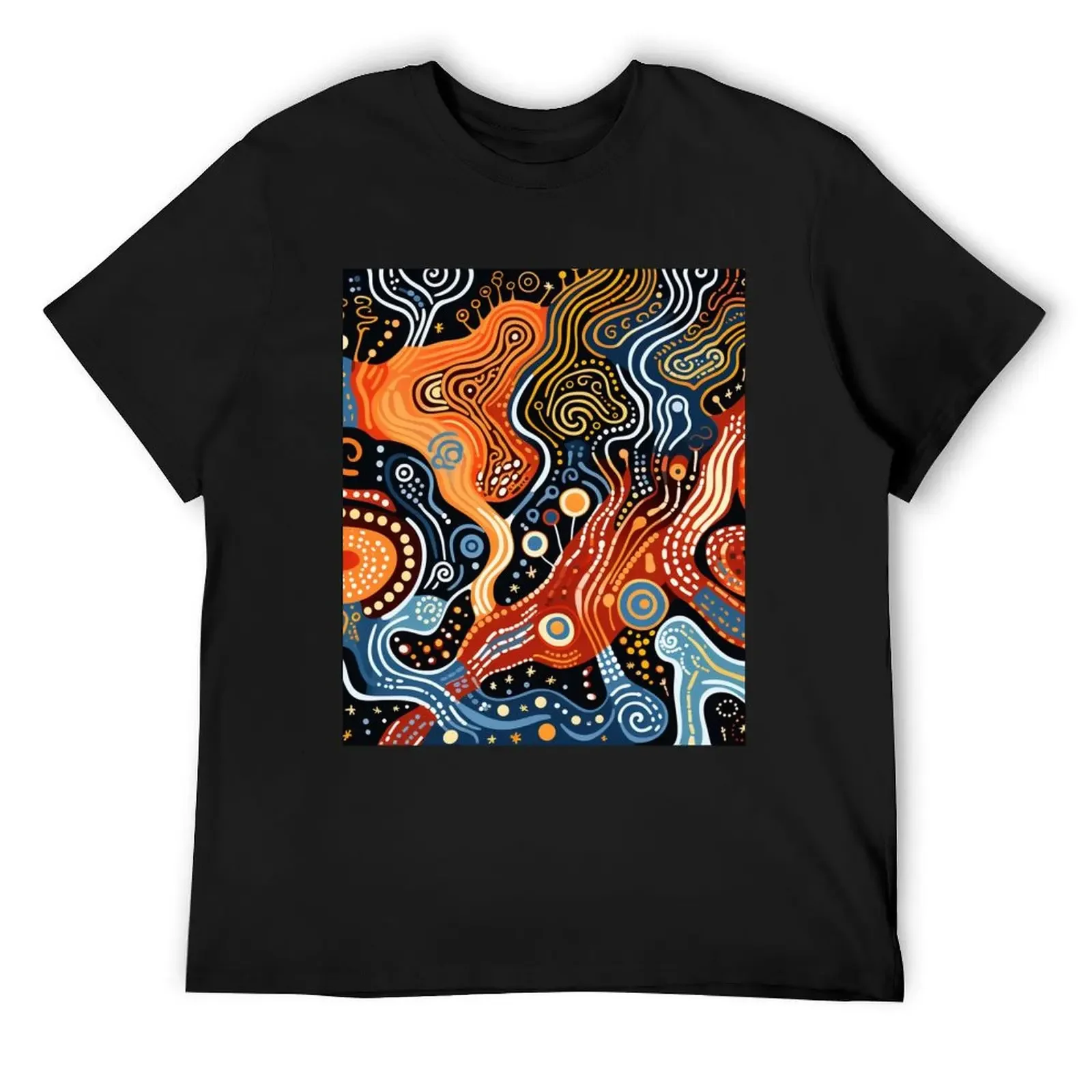 

Aboriginal Authentic Art - Water Pathways T-Shirt vintage anime shirt custom t shirt mens shirts graphic tee