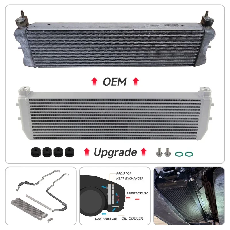 Upgrade Performance Bar & Plate Ölkühler passend für BMW M5 M6 F90 F10 2012–2020; M850i 2019–2020 V8 4.4L S63 Motor Silber/Schwarz