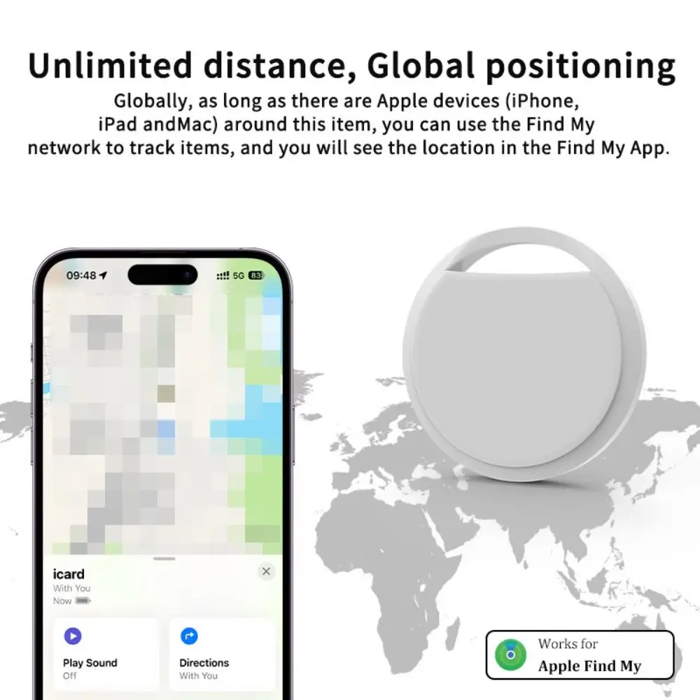 

Работает для Apple Find My (только iOS) GPS Smart Air Tag Bluetooth Устройство защиты от потери Сменная батарея Потерянное напоминание Локатор предметов