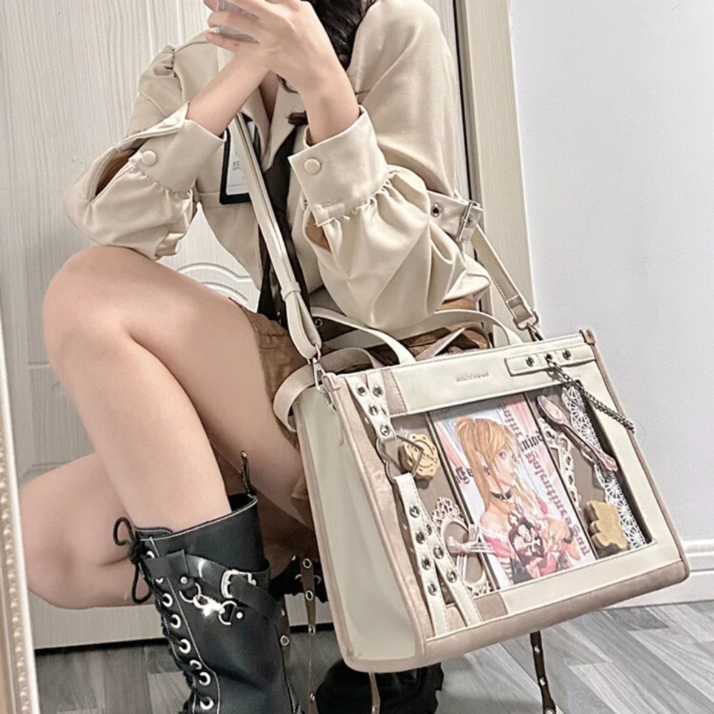 Fashion Transparent Itabag Shoulder Crossbody Bag Chain Bags Large Capacity Women's DIY Tote Handbag