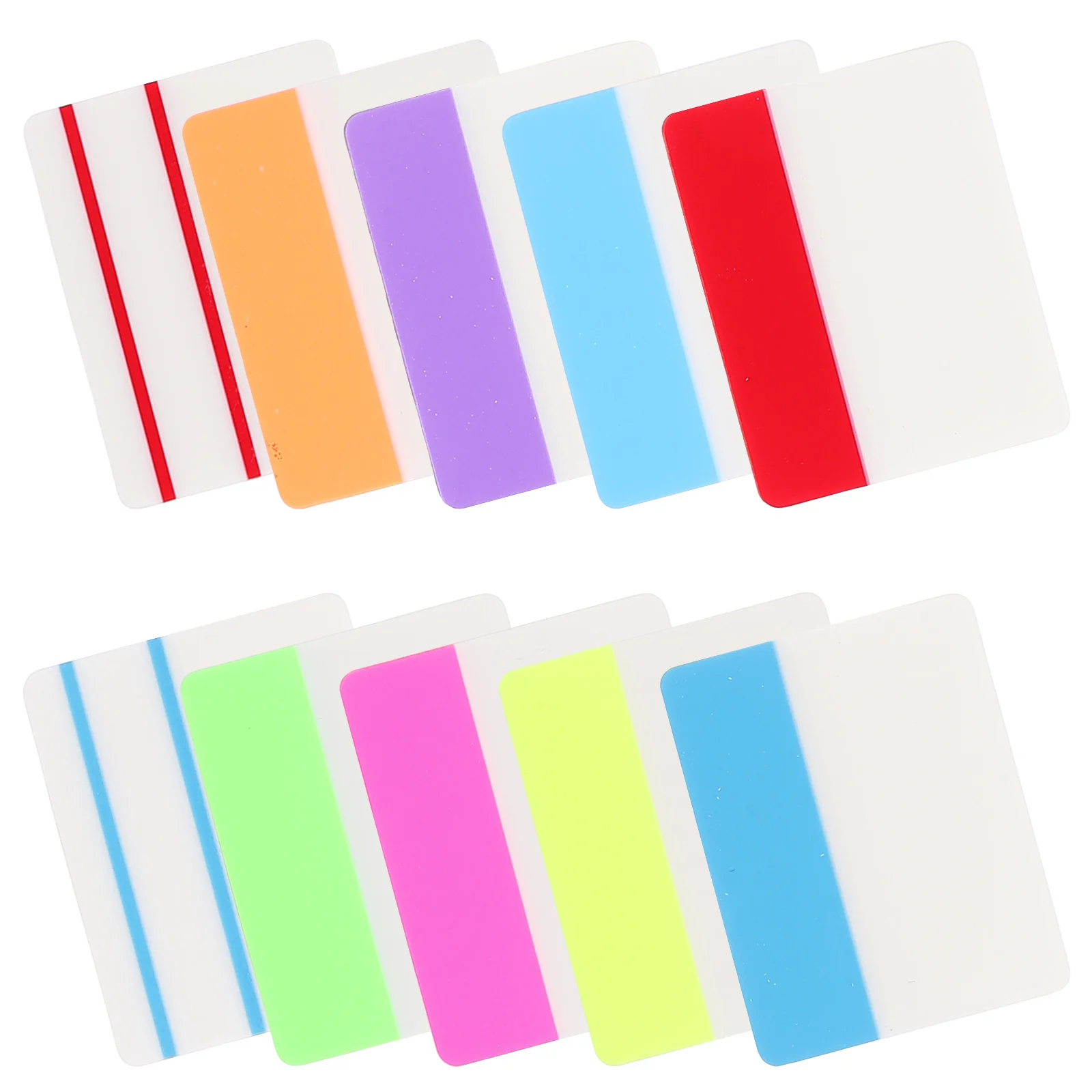 Bloc de notas fluorescentes, 10 libros, translúcidos, portátiles, para planificar, planificar, escritura suave, pestañas adhesivas