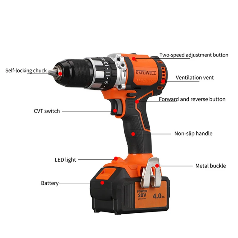 PA4543H China Cordless 20v Power Tools Set_ Cordless Drill Set Impact Hammer/Electric Drill Combo Power Tools Kits
