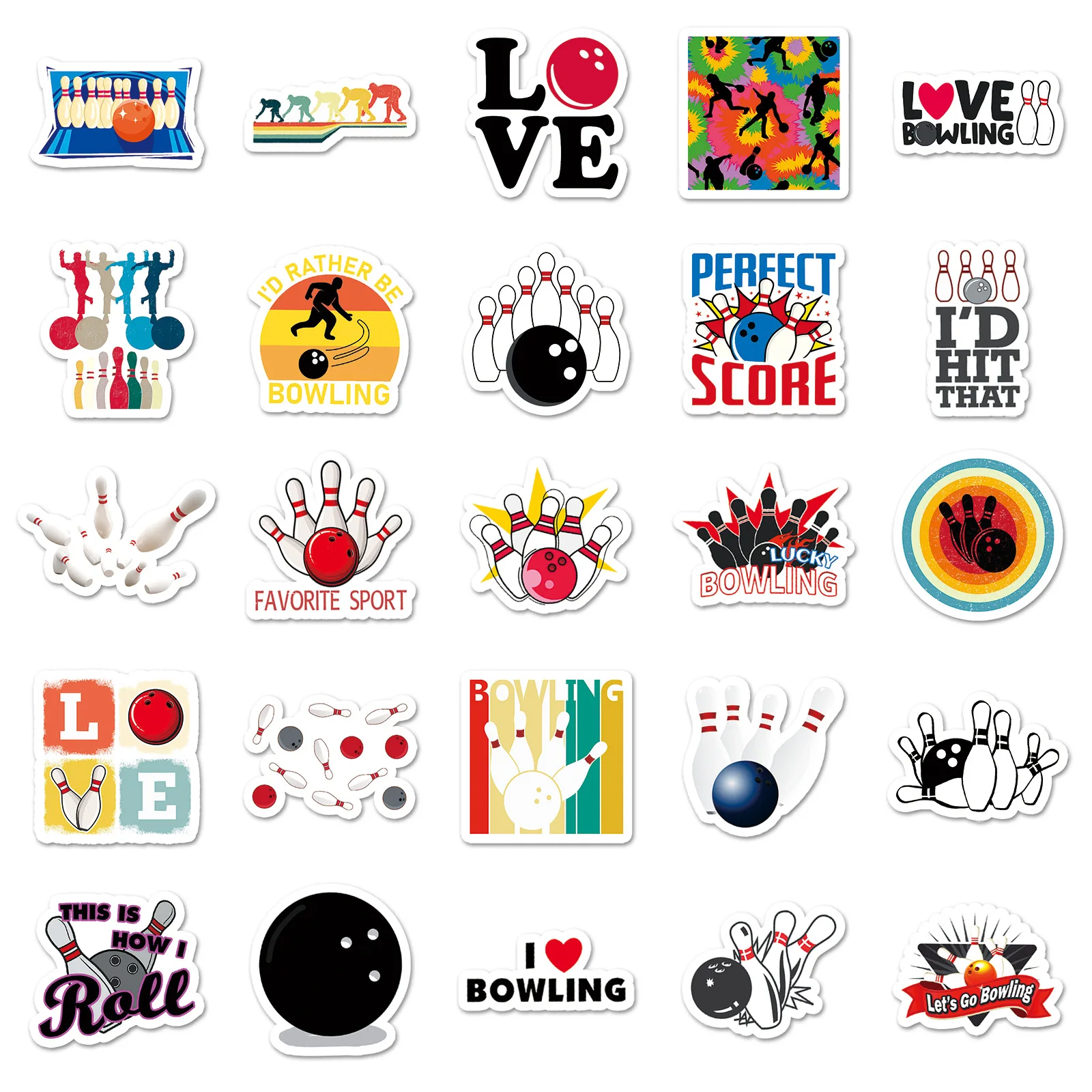 50 pçs boliche doodle personalizado esportes criativo guka diy skate bagagem adesivo à prova dwaterproof água crianças brinquedo