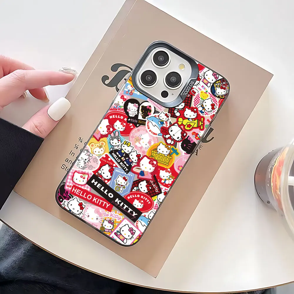 Cute Funny Cartoon Hellos Kittys Magsafe Magnetic Phone Case for IPhone 11 12 13 14 15 16 Pro Max Plus Creative Border Cover