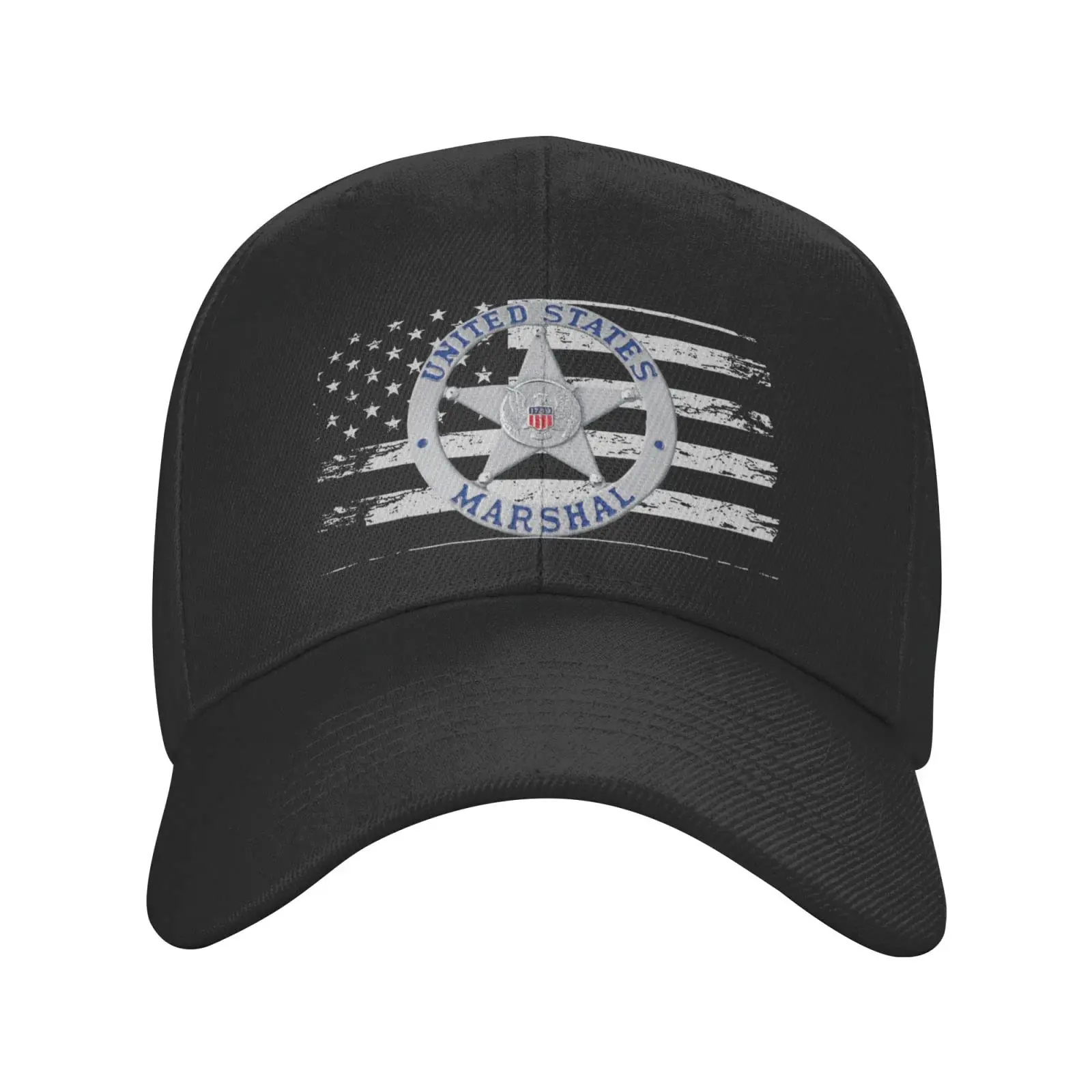 

US Marshal Badge Hat Unisex Dad Truck Casual Hat Baseball Cap Black