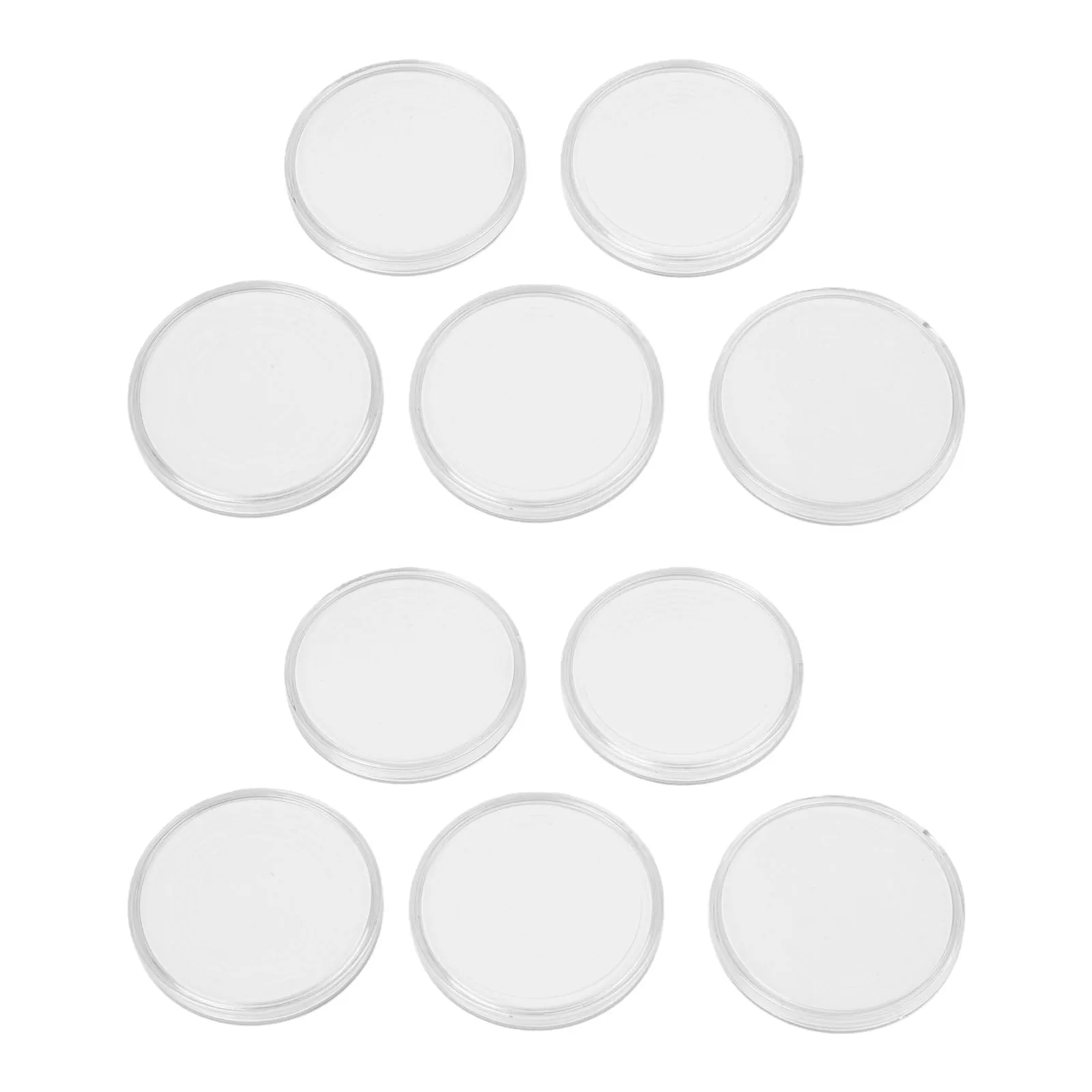 10pcs 70mm Clear Plastic Coin Holders with 10 Sets Adjustable Inner Ring Gaskets 41 65mm for Collectors and Coin Protection