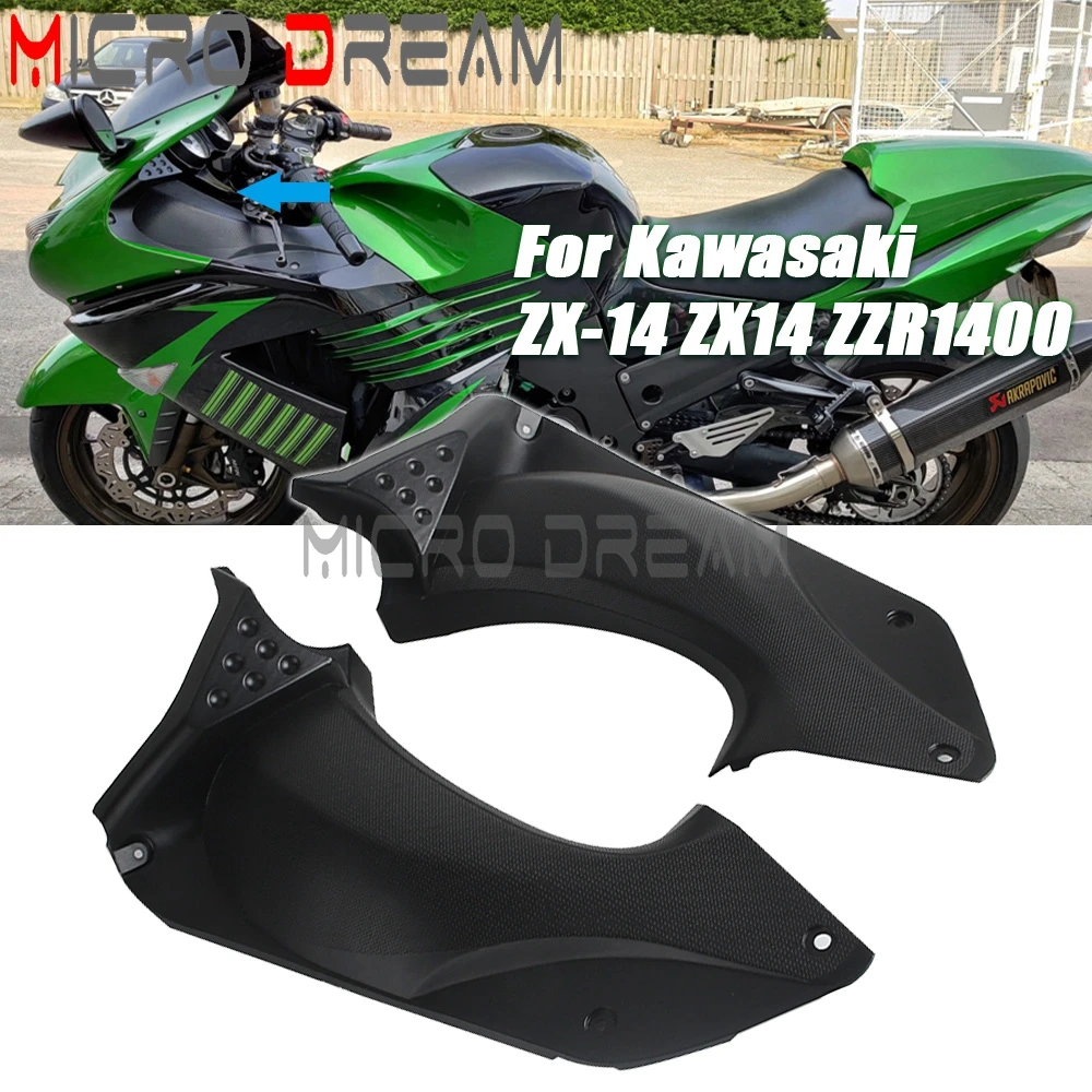 For Kawasaki ZX-14 ZZR1400 2006-2011 Motorcycle Upper Front Dash Air Duct Cover Air Breather Box Case Fairing Infill Panel Black