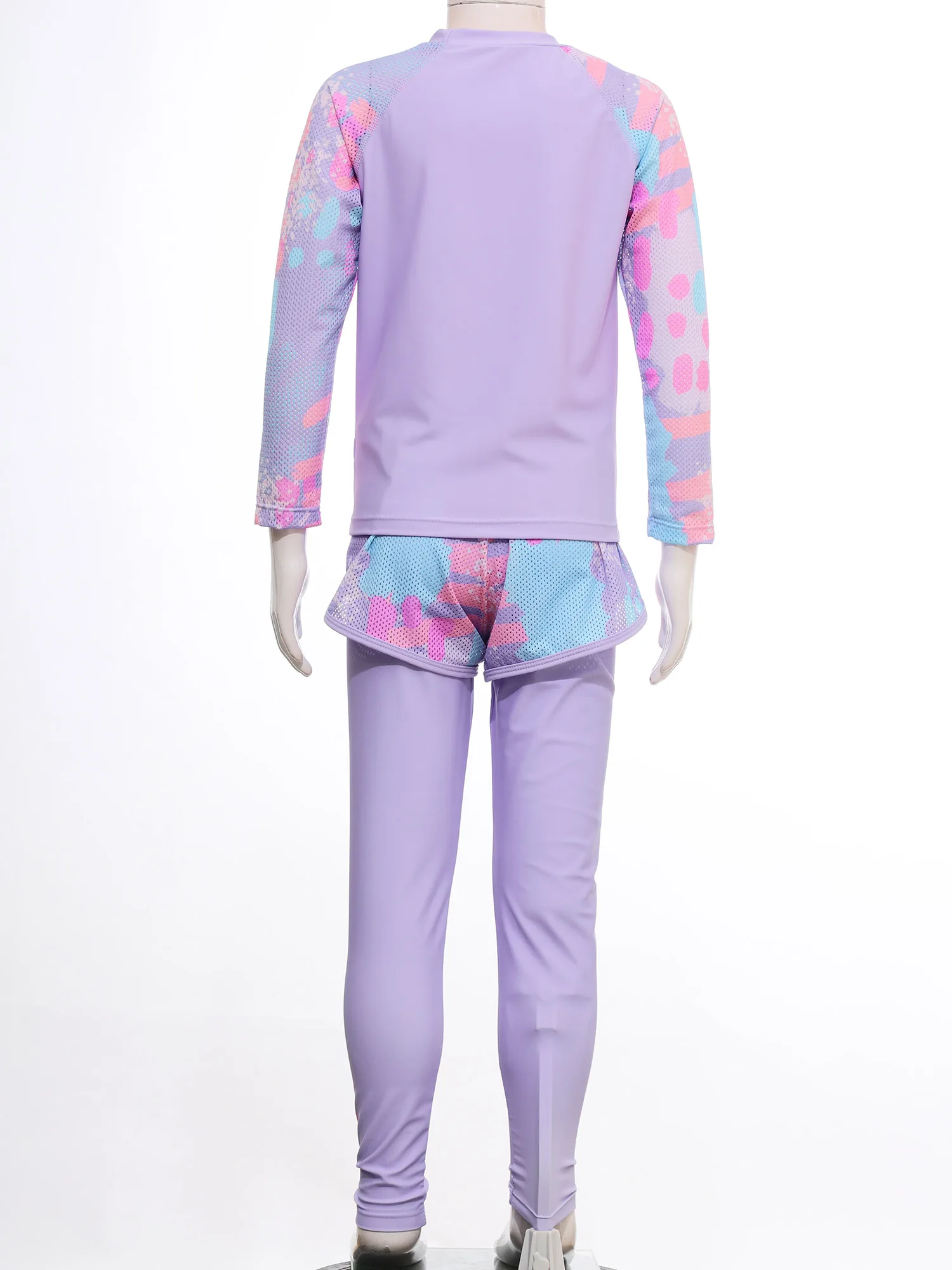 Girls Rash Guard Kids Swimsuit Swimwear Set 3Pcs Sun Protection Pool Sunsuit Outfit Long Sleeve Floral Tops Shorts Legging