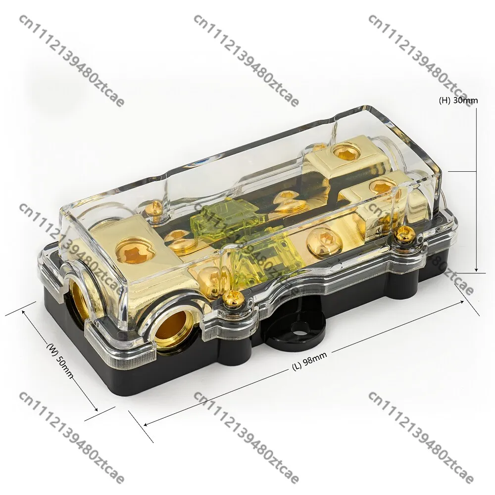 Pure Copper 1 To 2 Fuse Holder Splitter Cable For Car Audio Amplifier Subwoofer Modification