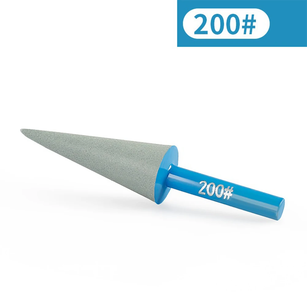 Cabezal de molienda de rebaba cónica de diamante, vástago de 6mm, piedra, Jade, cerámica, vidrio, herramientas de pulido, grano 50-1500, 1 ud.