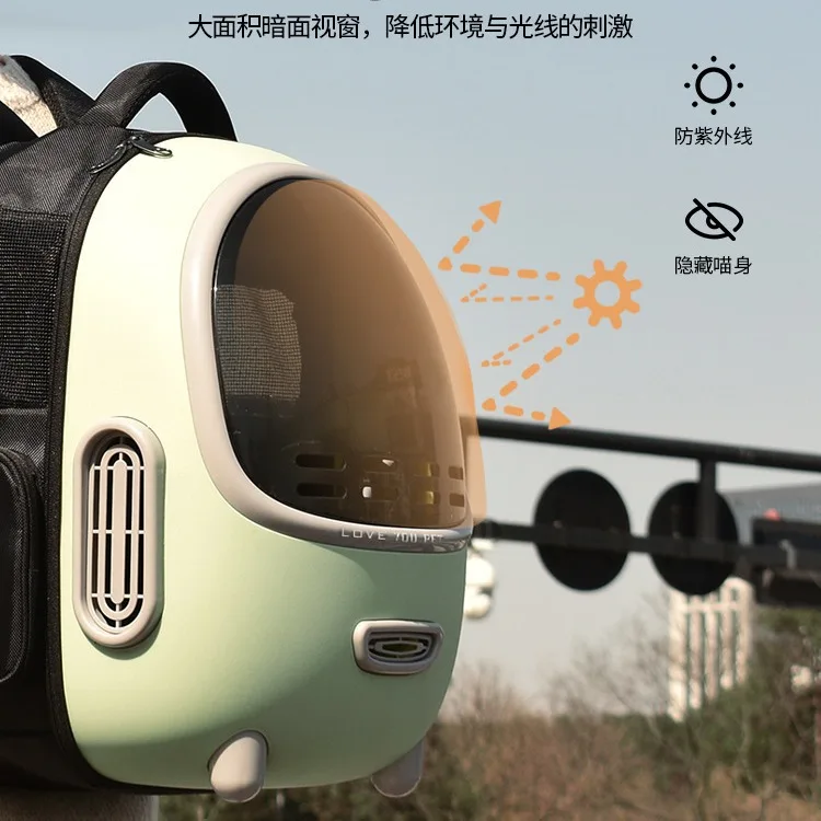 Double shoulder space capsule upgrade cat bag fresh air system portable breathable pet bag anti-stress cat bag spot wholesale