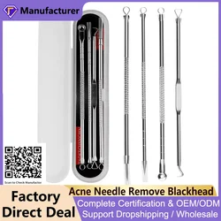 Acne Needle Remove Blackhead Blemish Pimple Comedone 4pcs/Set Double-ended Stainless Steel Facial Cleaning Skin Care