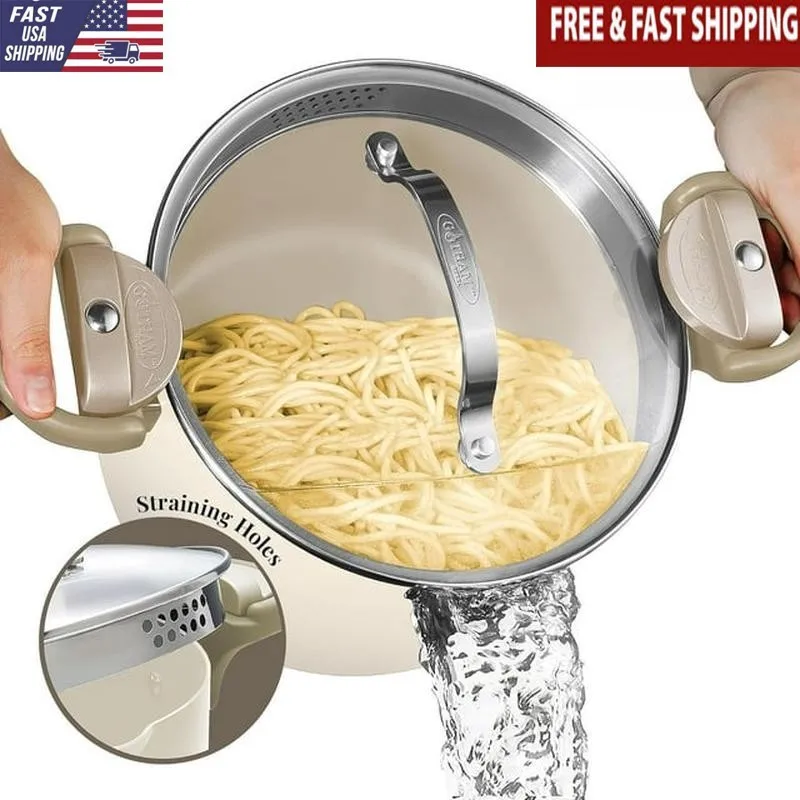 

5 Quart Steel Stock Pot Large Cooking Pasta Pot Nonstick Big Ceramic Soup Pot