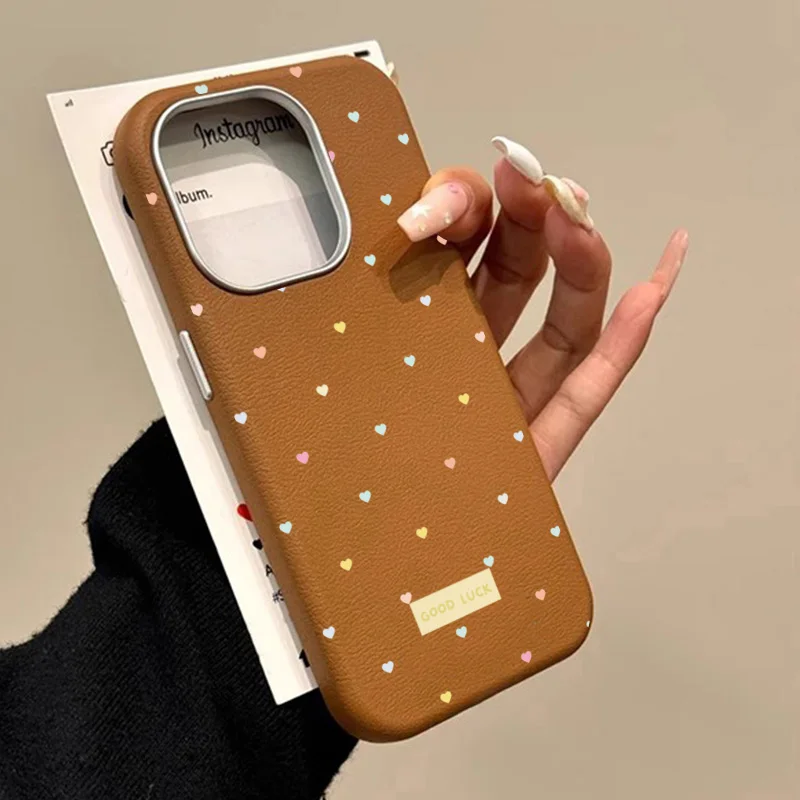 Kolorowe etui na telefon Love Heart dla Xiaomi Redmi 14C 13C 12C 14 4G Redmi Note 14 13 12 11 Pro Plus 5G 12S 11S 10S Skórzany pokrowiec